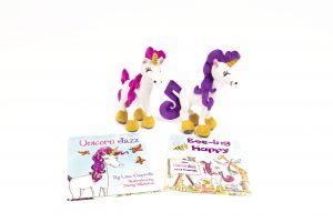 children unicorn book and plush set