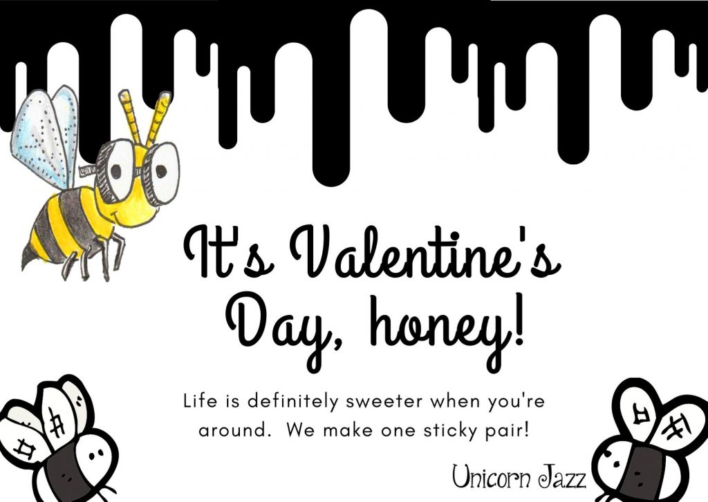 bee valentines day cards