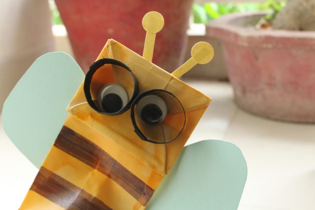 Bee Paper Bag Puppet to love is to be happy
