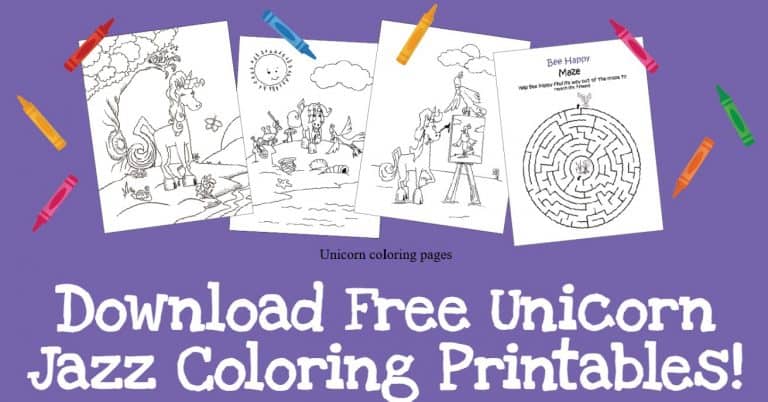 free unicorn jazz printables pages