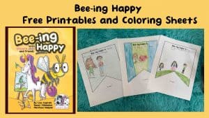 Colorful children's coloring sheets inspired by unicorns, bees, and jazz, promoting creativity and fun, available for free download from Unicorn Jazz website.