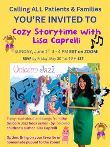Engaging children’s storytime with Lisa Caprelli, highlighting Unicorn Jazz book series, featuring read-aloud songs, and virtual puppets for kids' entertainment and education.